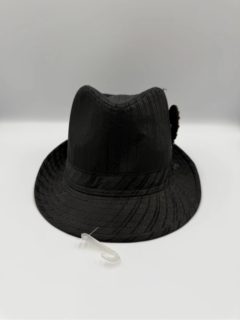 NWT Icing Black Rhinestone Fedora Hat One Size
